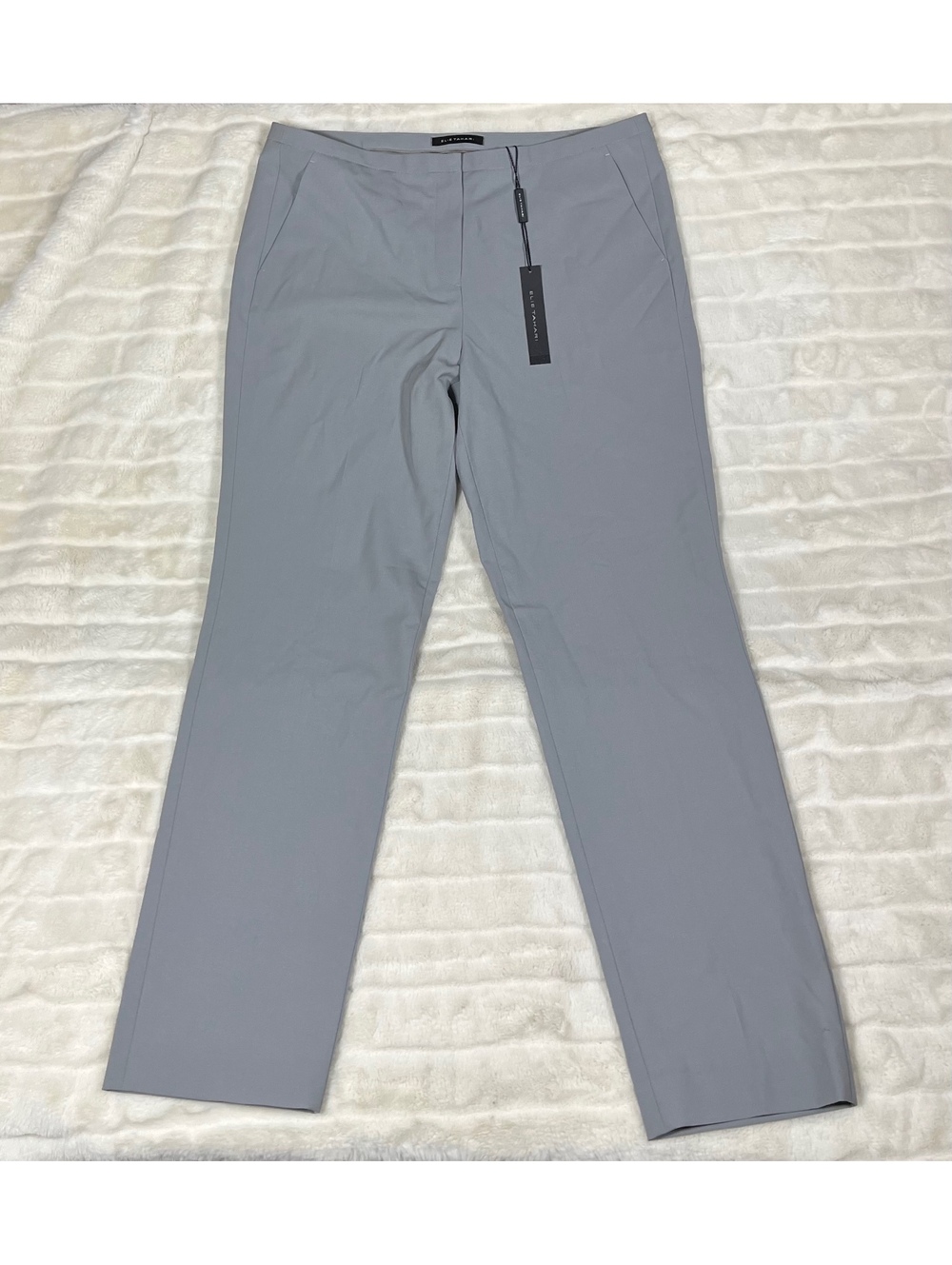NWD Elie Tahari 10 Jillian Slim Wool Blend Grey Work Office Preppy Minimal Pants